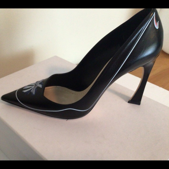 Christian Dior Blk Leather Paradise Pumps sz.37 - Picture 3 of 6